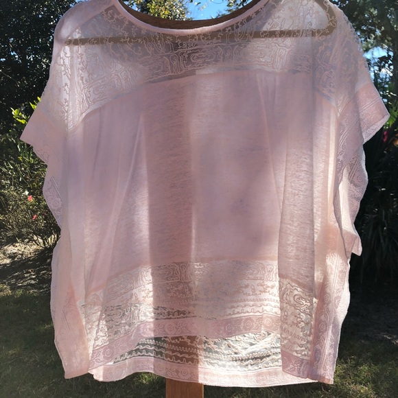 Lucky Brand Peasant crop white blouse embroidered - Picture 7 of 8